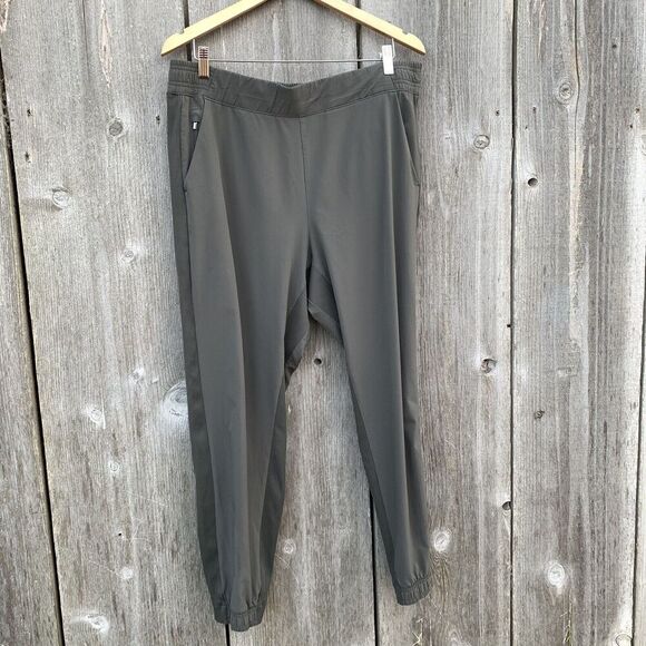 ATHLETA Brooklyn Jogger Sz 16 Green Lightweight Pockets Pull on Loungewear - Picture 2 of 13